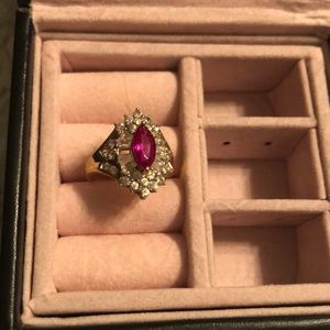 Ruby and Diamond 14k Gold Ring